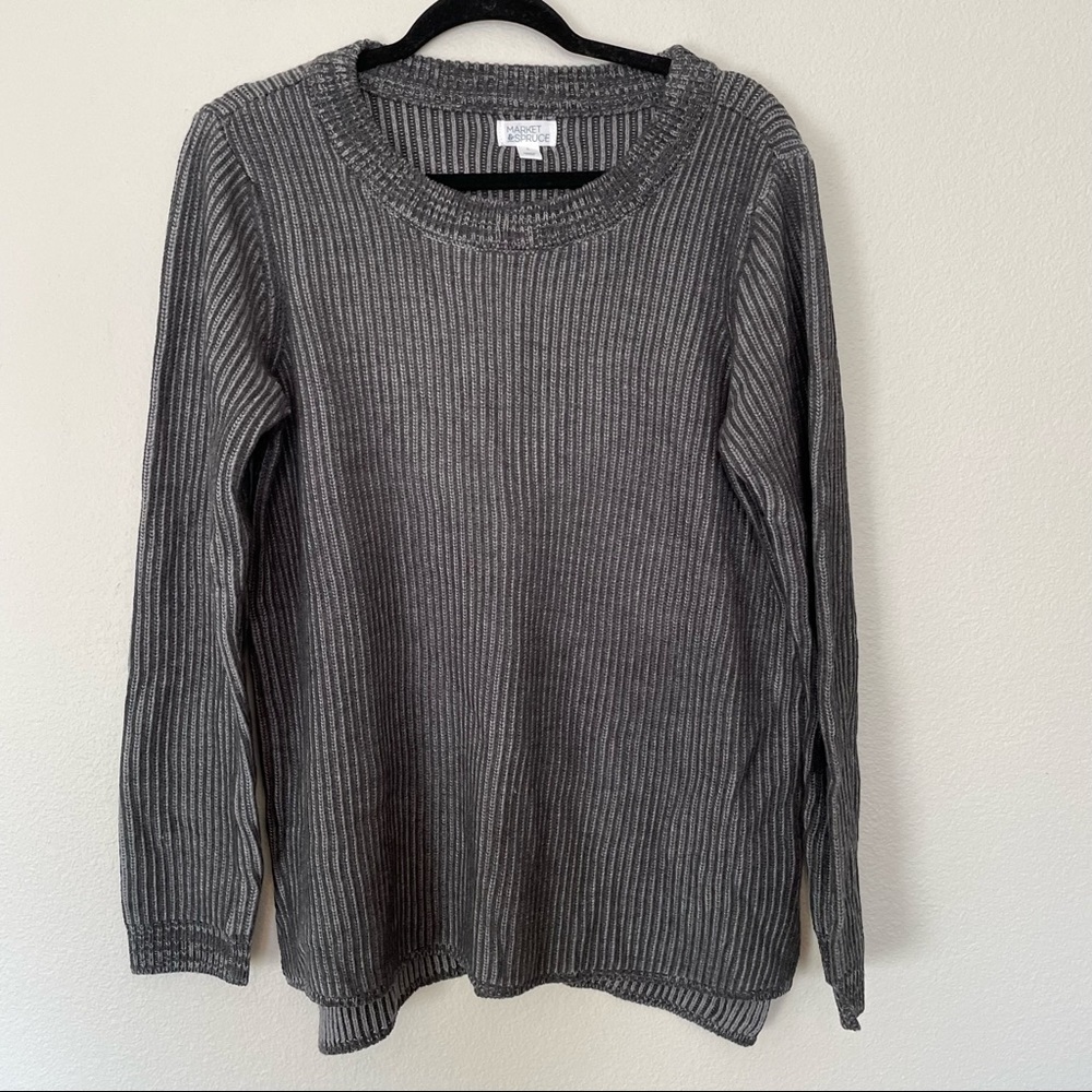 🌷3 items for $30🌷 ▪️MARKET & SPRUCE▪️ Grey Ribbed Sweater